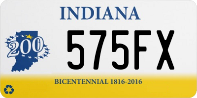 IN license plate 575FX