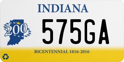 IN license plate 575GA