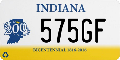 IN license plate 575GF