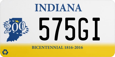 IN license plate 575GI