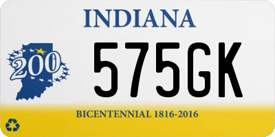 IN license plate 575GK