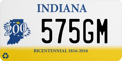 IN license plate 575GM