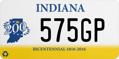 IN license plate 575GP