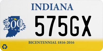 IN license plate 575GX