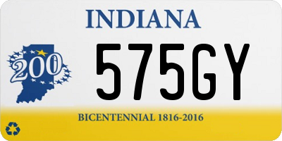 IN license plate 575GY