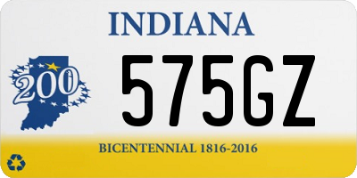 IN license plate 575GZ