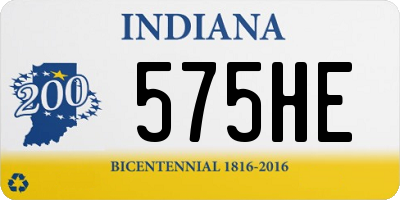 IN license plate 575HE