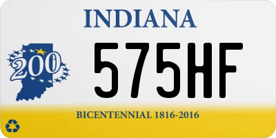 IN license plate 575HF