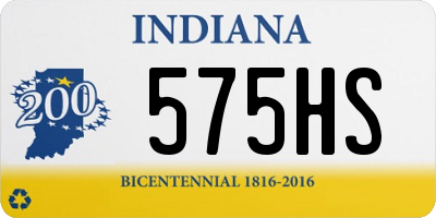 IN license plate 575HS