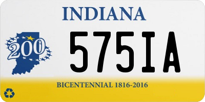 IN license plate 575IA