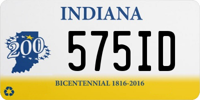 IN license plate 575ID