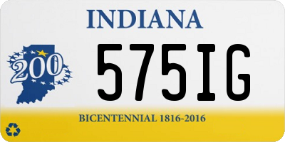 IN license plate 575IG