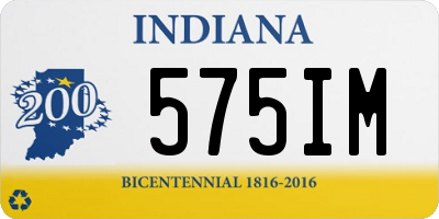 IN license plate 575IM