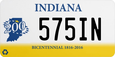 IN license plate 575IN