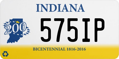 IN license plate 575IP