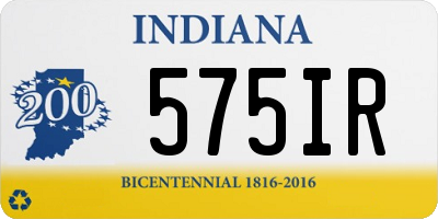 IN license plate 575IR