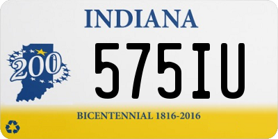IN license plate 575IU