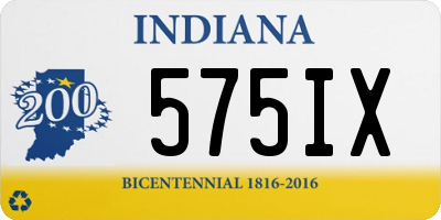 IN license plate 575IX