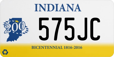 IN license plate 575JC