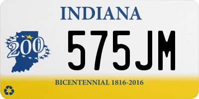 IN license plate 575JM