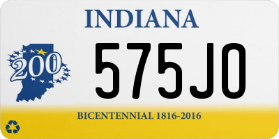 IN license plate 575JO