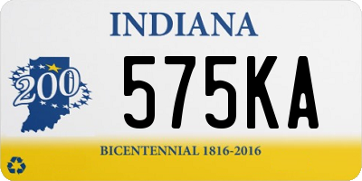 IN license plate 575KA