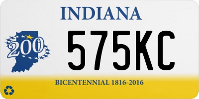 IN license plate 575KC