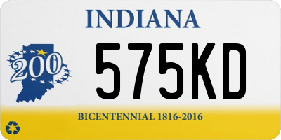 IN license plate 575KD