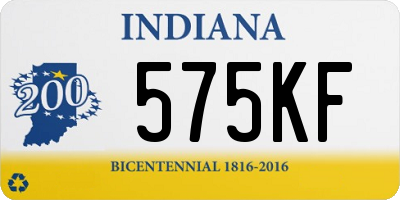 IN license plate 575KF