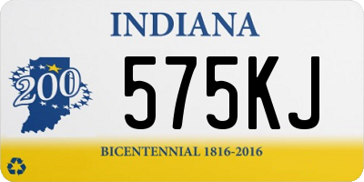 IN license plate 575KJ