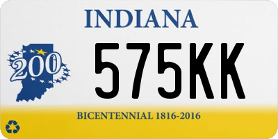 IN license plate 575KK