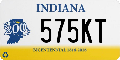 IN license plate 575KT