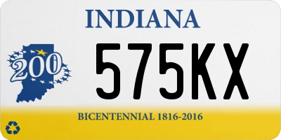 IN license plate 575KX