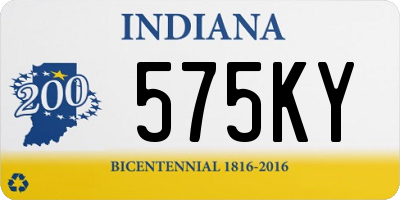 IN license plate 575KY