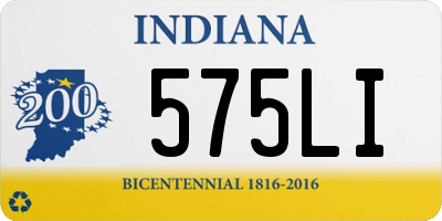 IN license plate 575LI