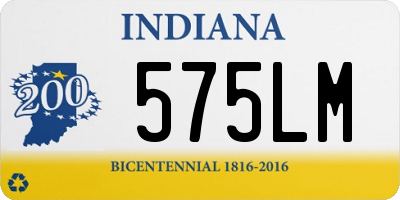 IN license plate 575LM