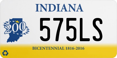 IN license plate 575LS