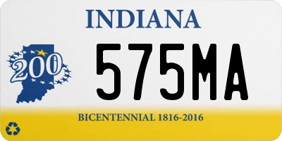 IN license plate 575MA