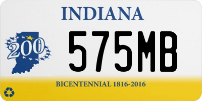 IN license plate 575MB