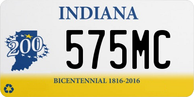 IN license plate 575MC