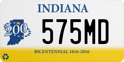 IN license plate 575MD
