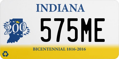 IN license plate 575ME