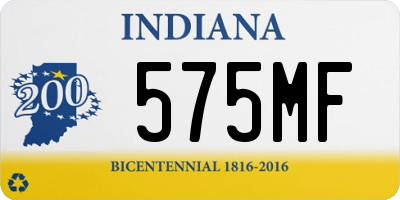 IN license plate 575MF