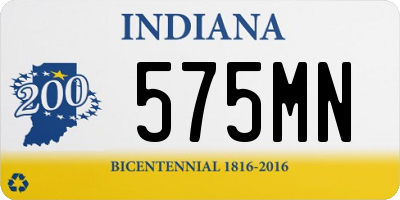 IN license plate 575MN