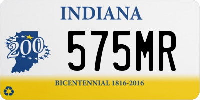 IN license plate 575MR