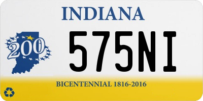 IN license plate 575NI