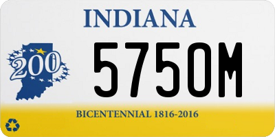 IN license plate 575OM