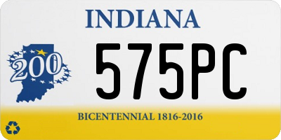 IN license plate 575PC