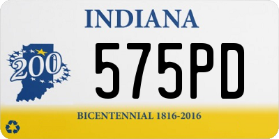 IN license plate 575PD