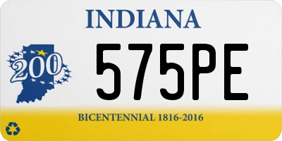 IN license plate 575PE